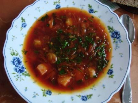 Борщ с белыми грибами (постный)