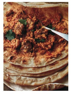 Блинчики с бараниной и чечевицей