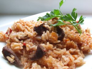 Увеличить Рис с мясом и овощами